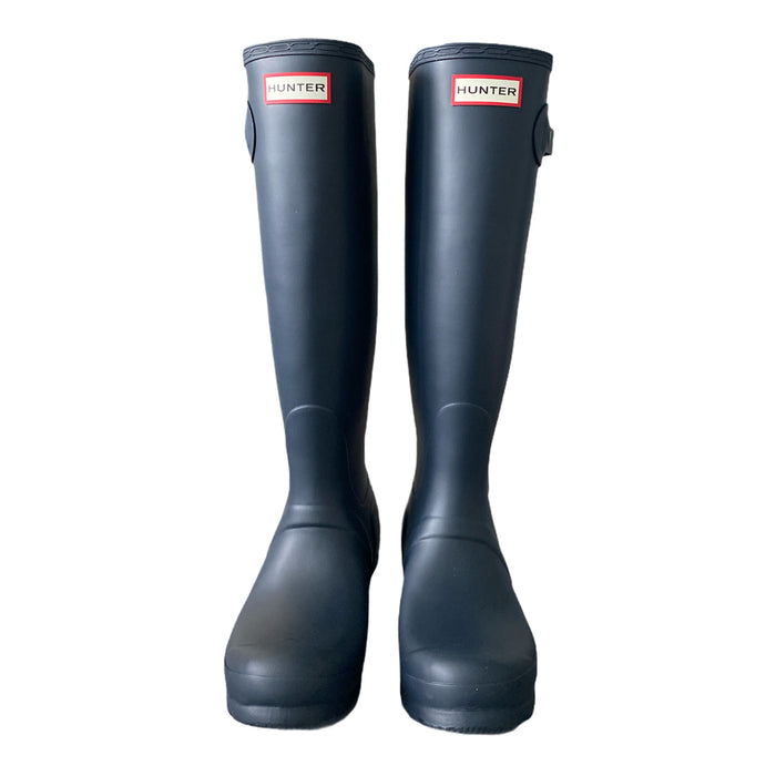 HUNTER Women's Original Tall Waterproof Rain Boot, Navy, Size 11