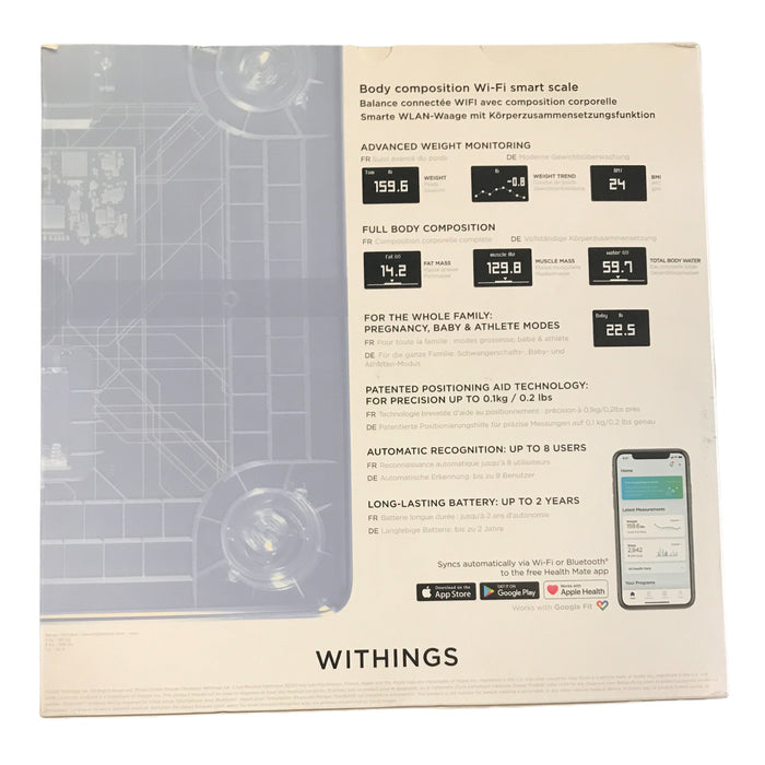 Withings Body+ - Digital WiFi Smart Scale with Automatic Smartphone App