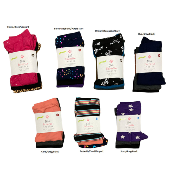 Member's Mark Girls Stretch Pull On My Favorite Leggings, 3-Pack