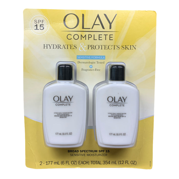 Olay Complete Lotion All Day Face Moisturizer SPF 15, 6.0fl oz (2 Pack)