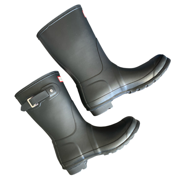 Hunter Women's Original Short Waterproof Rubber Rain Boots, Black, Size 8