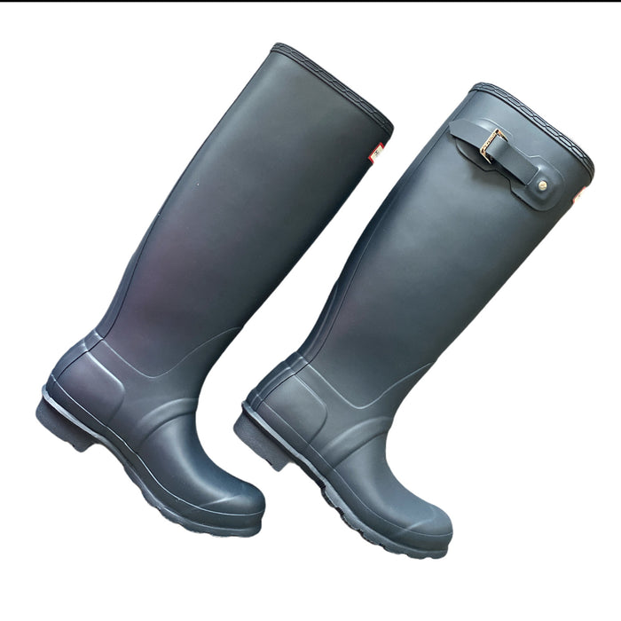 HUNTER Women's Original Tall Waterproof Rain Boot, Navy, Size 11