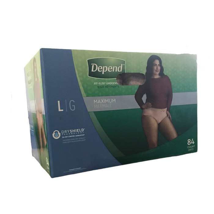 Depend Fit-Flex Incontinence & Postpartum Underwear for Women (Large 84 ct)