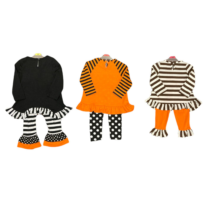 Emily Rose Girls' Halloween Pumpkin Boo Fall L/S Shirt & Leggings, 2 Pc Set