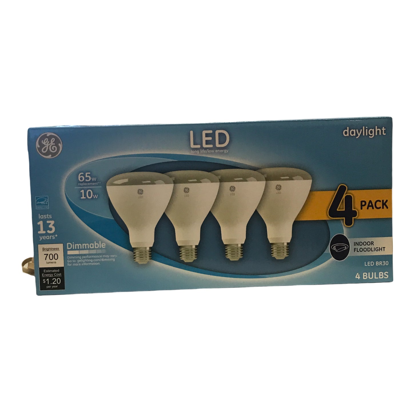 GE Daylight 65 Watt Replacement LED Light Bulbs BR30 (4)