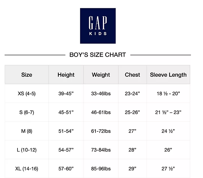 GAP Kids Boy's Short Sleeve Pullover Cotton Tee T-Shirt