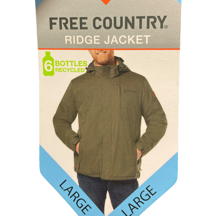 Free Country Men's Repreve Microfiber Inner Quilted Ridge Jacket W/ Hood