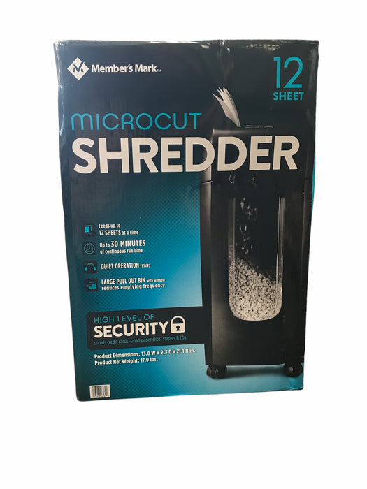 *Distressed Box* Member's Mark 12-Sheet Micro-Cut Shredder