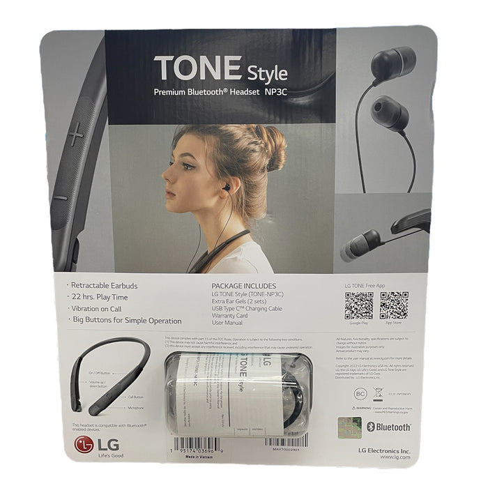 LG TONE NP3C Wireless Stereo Headset with Retractable Earbuds