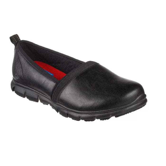 Skechers Women's Slip On Norbac Slip-Resistant Work Shoe W/ Memory Foam, Black