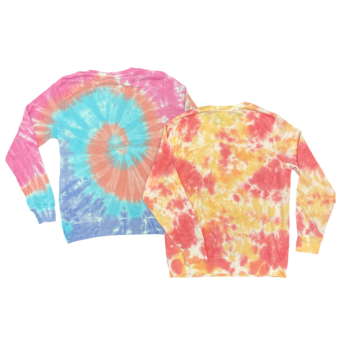 Modern Canvas Women's Stay Home Tie Dye Graphic Soft Fleece Sweater