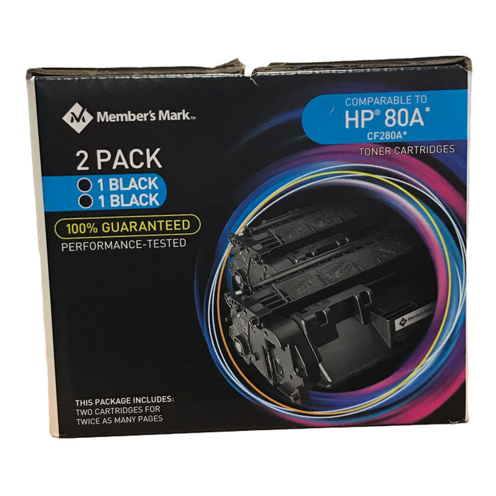 MEMBERS MARK HP 80A TONER CARTRIDGES 2-PACK, BLACK