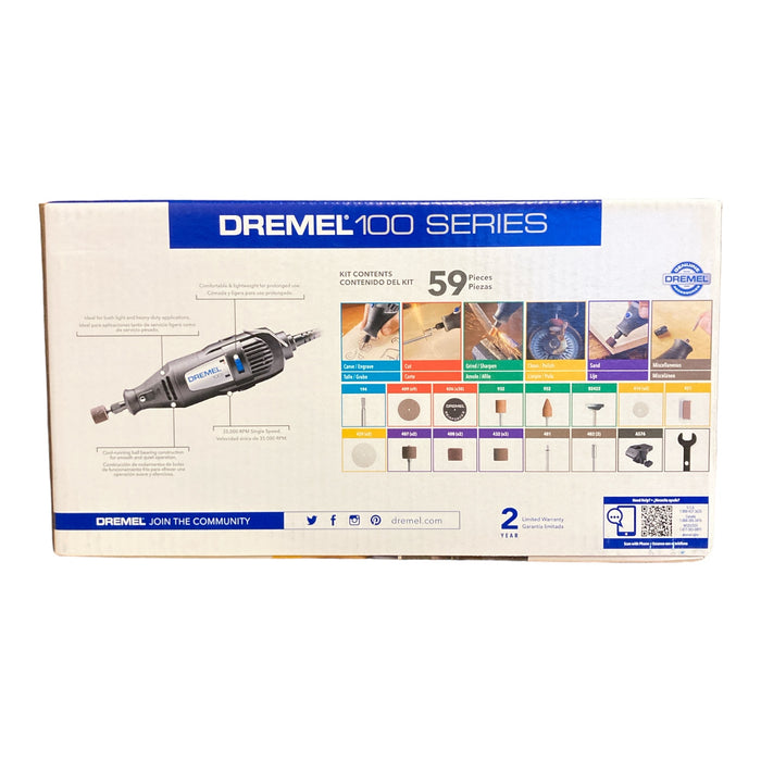 Dremel 100 Single Speed Corded Rotary Tool Kit, 58 Attachments