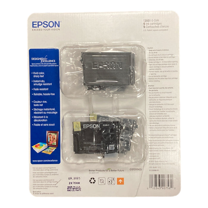 Epson T2001-5-SVH Ink Cartridge Pack (2 Black, 1 Cyan, 1 Magenta, 1 Yellow)