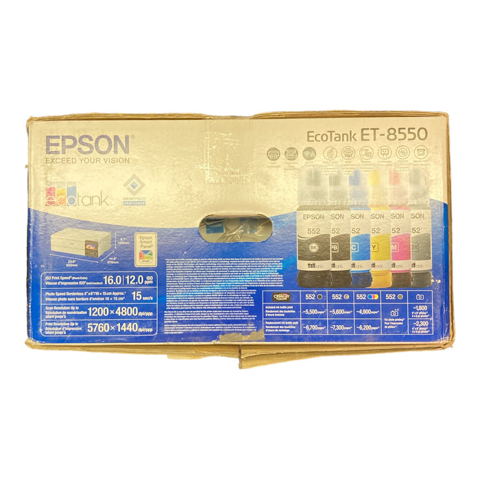 Epson EcoTank Photo ET-8550 All-in-One Supertank Printer, Copy/Print/Scan