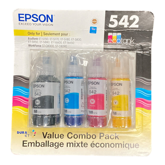 Epson T542 Black And Color Ink Bottles Value Combo Pack