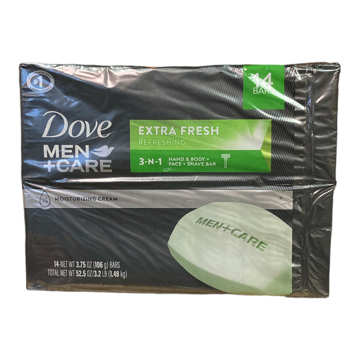 Dove Men+Care Body and Face Bar Extra Fresh 3.75 Ounce (14 Count)