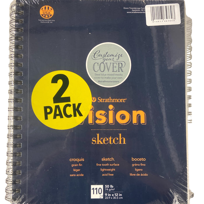 Strathmore Vison 300 Series Sketchbook, 50lb/74GSM, (2 Pack)