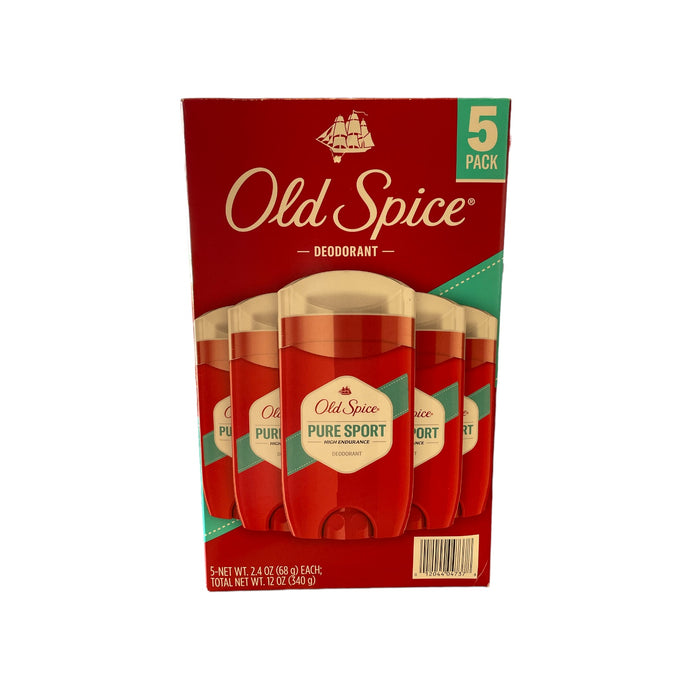 Old Spice Pure Sport Pack of 5 Deodorant, 2.4 Ounce