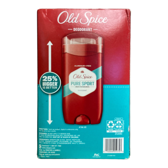 Old Spice High Endurance Deodorant 48-Hr. Pure Sport 3 Oz (5 Pack)