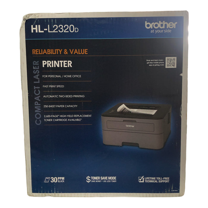 Brother HL-L2320D Black and White Laser Printer 50ppm 250 Sheet, Gray