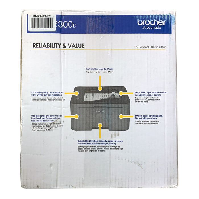 Brother HL-L2300D Compact Monochrome Laser Printer for Personal or Home Office