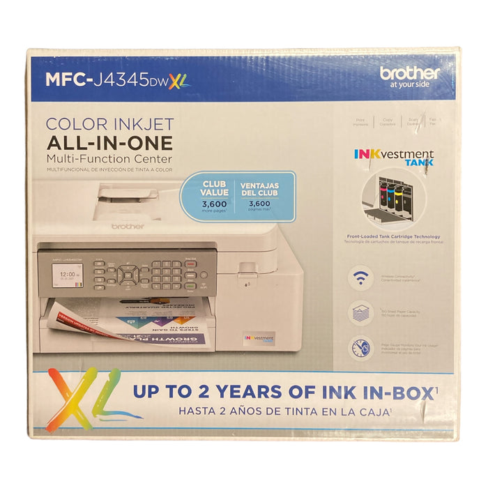 Brother MFC-J4345DWXL INKvestment Tank All-in-One Color Inkjet Printer