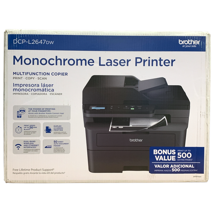 Brother Monochrome Laser Printer & Multifunction Copier, DCP-L2647DW *No Toner*