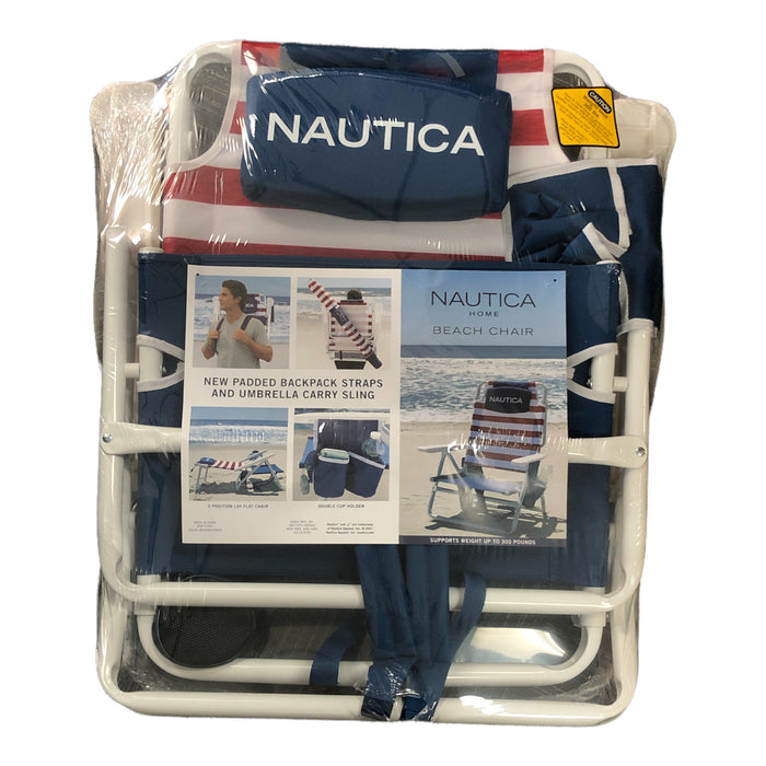 Nautica Portable Beach Chair, Border Stripe