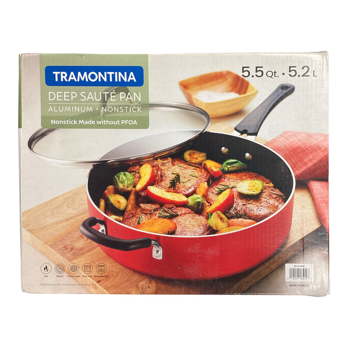 Tramontina 5.5 Qt Covered Nonstick Jumbo Cooker (Red)