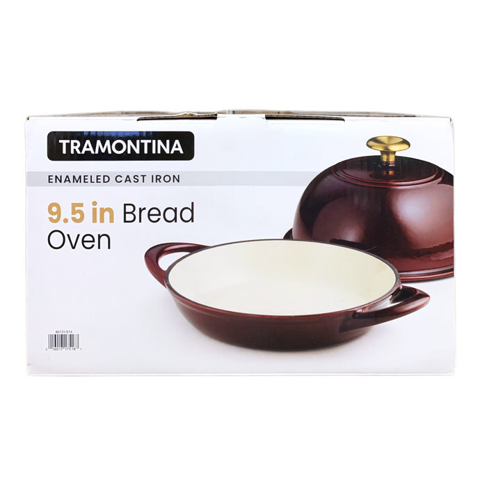 Tramontina Enameled Cast Iron 9.5" Bread Oven, Cranberry/Gold