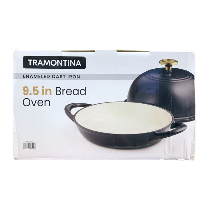 Tramontina Enameled Cast Iron 9.5" Bread Oven, Black/Gold