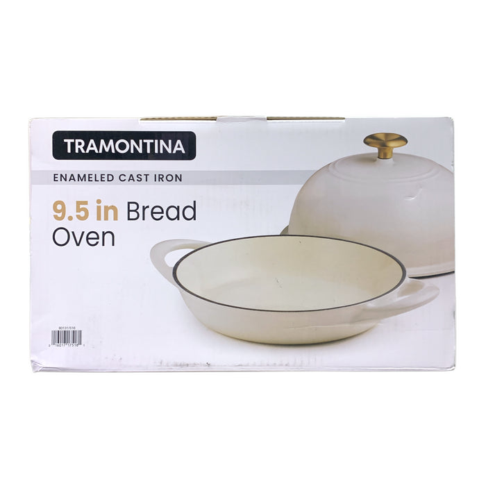 Tramontina Enameled Cast Iron 9.5" Bread Oven, Latte/Gold