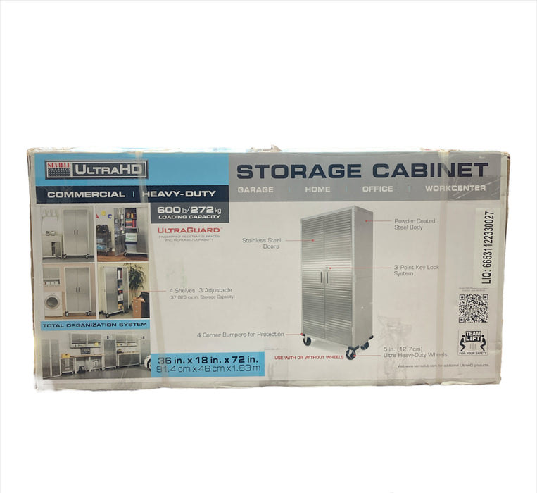 UltraHD Steel Heavy-Duty Storage Cabinet by Seville Classic in Silver