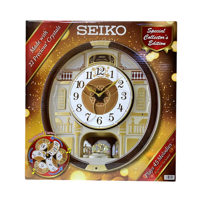 Special Collectors Edition Seiko Melodies in Motion Wall Clock, Golden Balconies