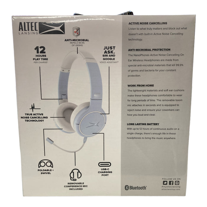 Altec Lansing NanoPhones ANC Headphones (Icy Blue)