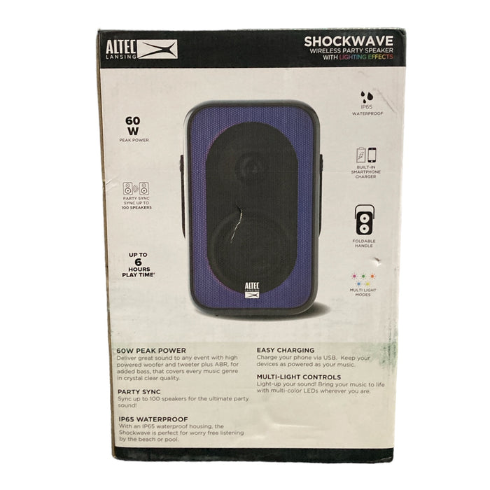 Altec Lansing Shockwave 60W Wireless Party Speaker with Lighting Effects