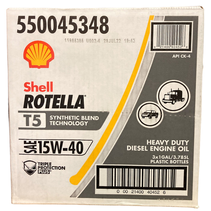 Shell Rotella T5 Synthetic Blend 15W-40 Diesel Engine Oil (1 Gallon, C ...