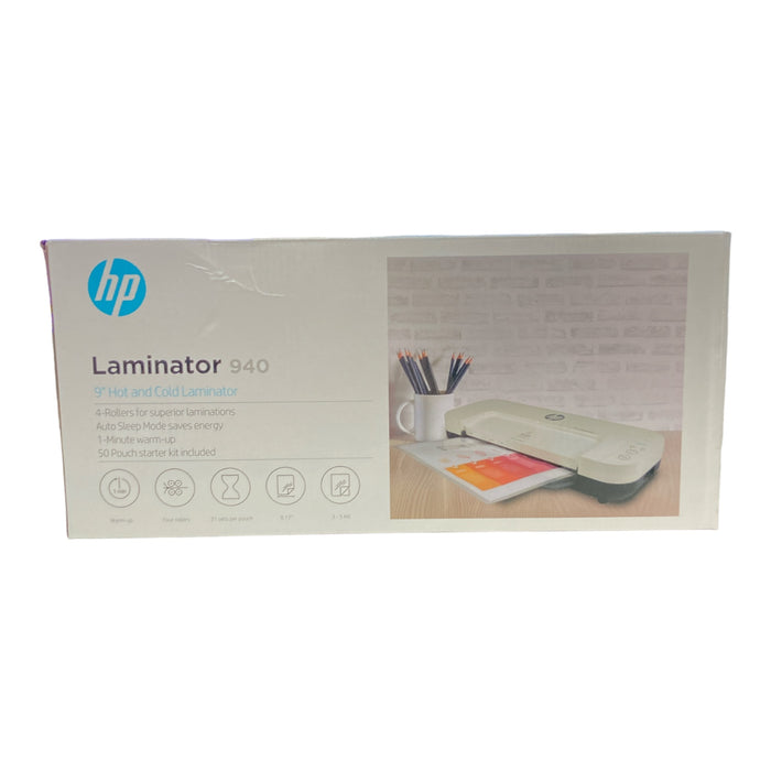 HP Royal 940 9" Hot and Cold Laminator, White (91006H)