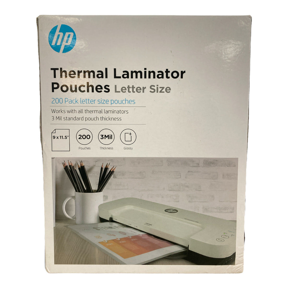200ct Thermal Laminator Pouches Letter Size HP Inc. — Ewirelessgear