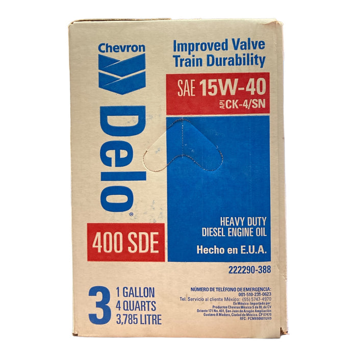 Delo 400 SDE SAE Conventional Heavy Duty Diesel Engine Oil,1 Gallon, Pack of 3