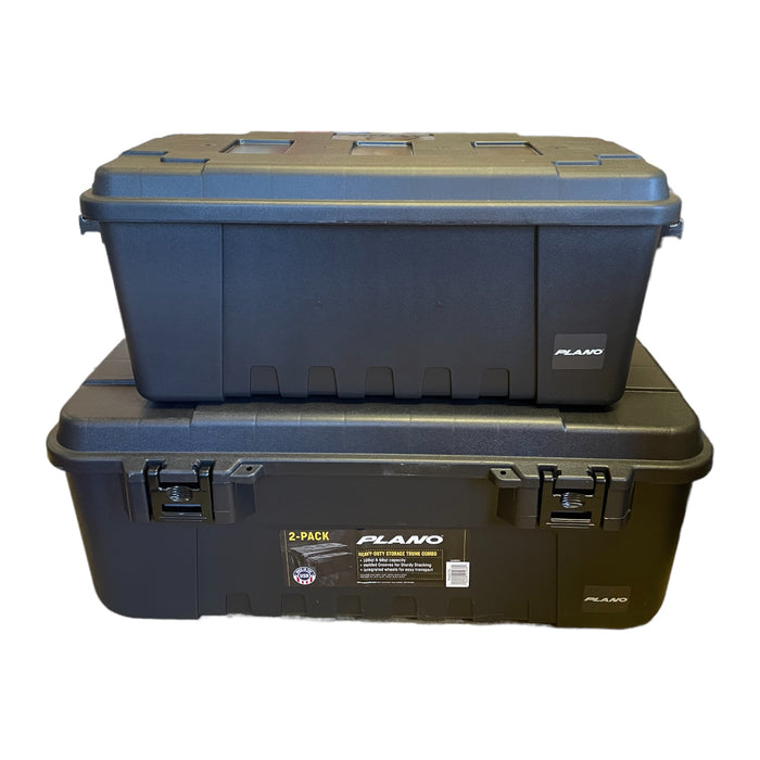 (2 Pack Combo) Plano Sportsmans 108 Quart & 68 Quart Trunk, Black