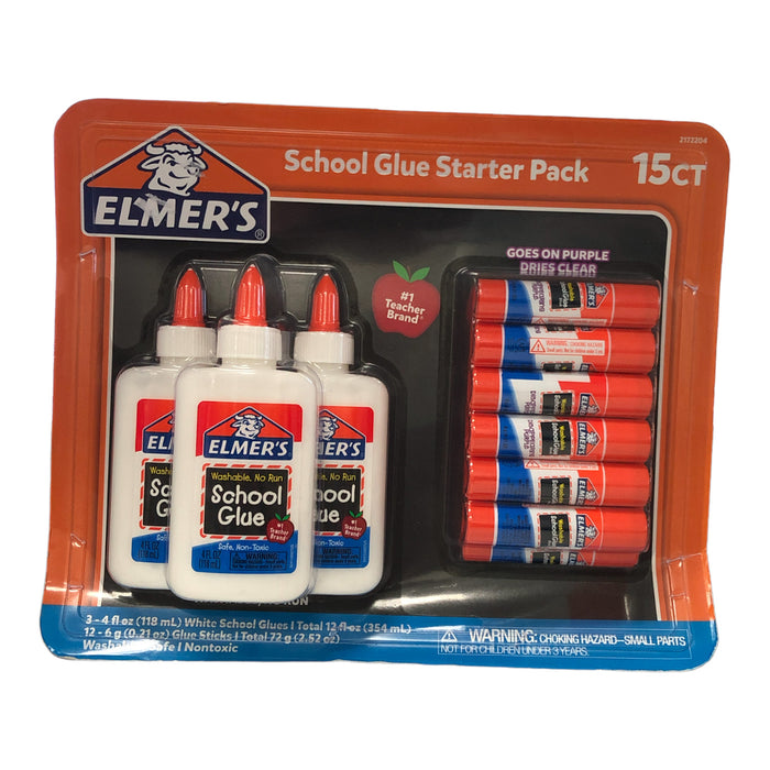 Elmer's School Washable Nu Run Glue Starter Pack 15-Count