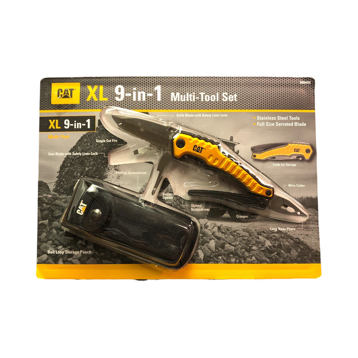 *Open Box* CAT XL 9-in-1 Multi-Tool, Full Size Knife Blade and Pliers, Carrying Case