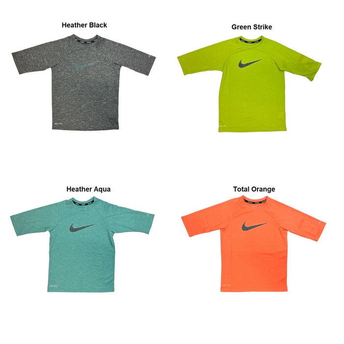 Nike Boy's Swoosh It Dri Fit UPF 40+ Half Sleeve Rash Guard Shirt