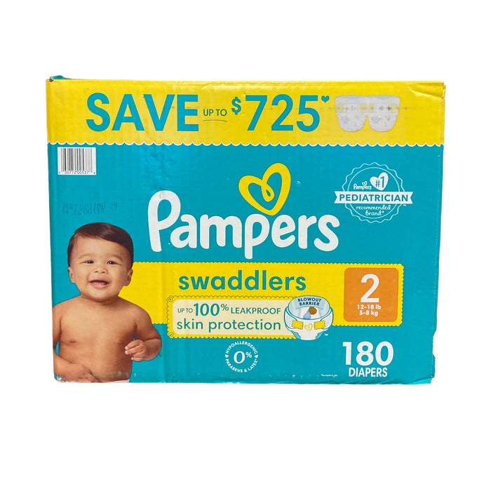 Pampers Swaddlers Diapers Size 2 (12-18 Pounds) 180 Count