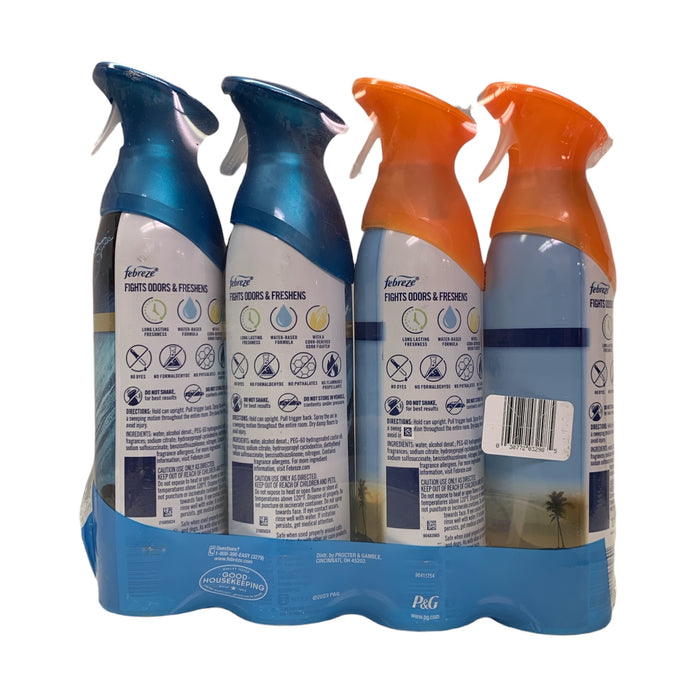 Febreze Air Effects Air Freshener, 4 pack, Hawaiian Aloha & Luxe Ocean