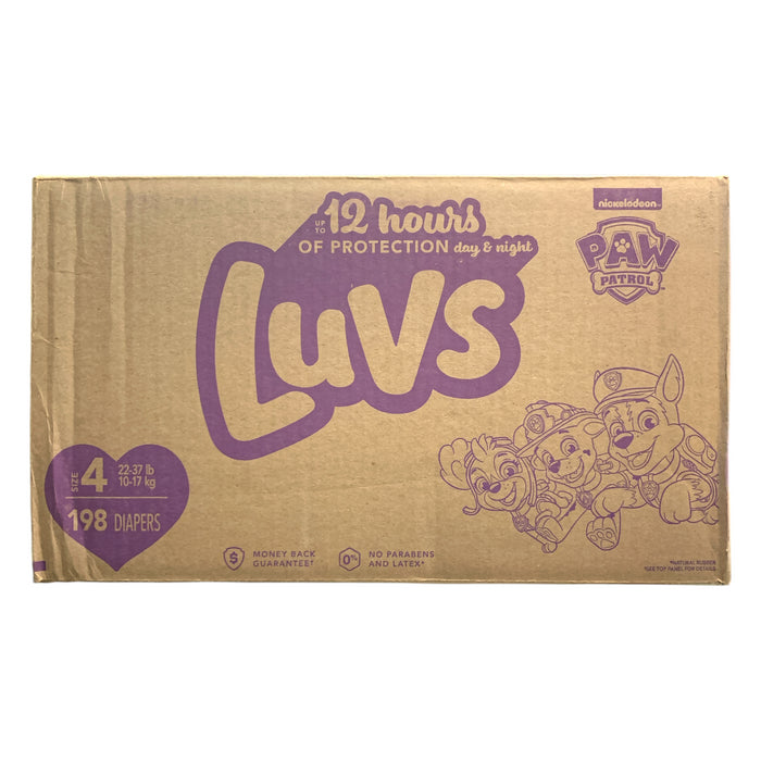 Luvs Pro Level Leak Protection Diapers, Size 4 (22-37lbs.), 198ct