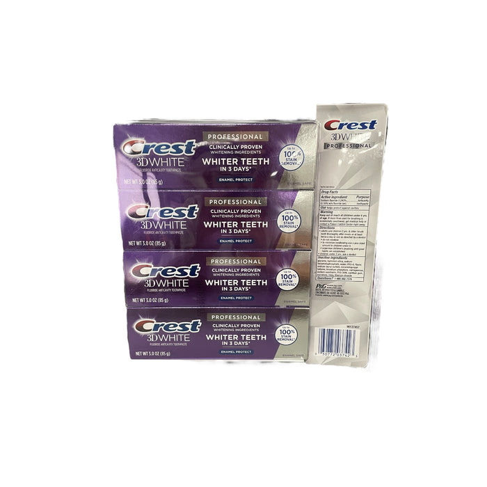 Crest 3D White Professional Enamel Protect Toothpaste, 4 Pack