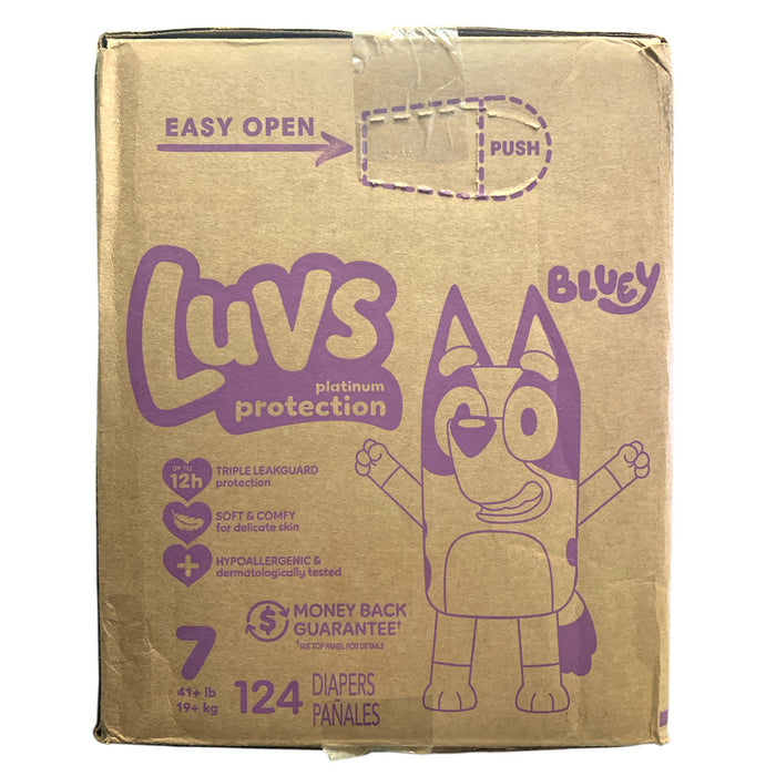 Luvs Pro Level Leak Protection Diapers, Size 7 (41+ lbs.), 124ct.